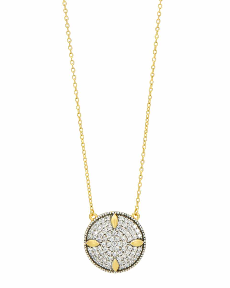 Petals and Pave Small Pendant Necklace